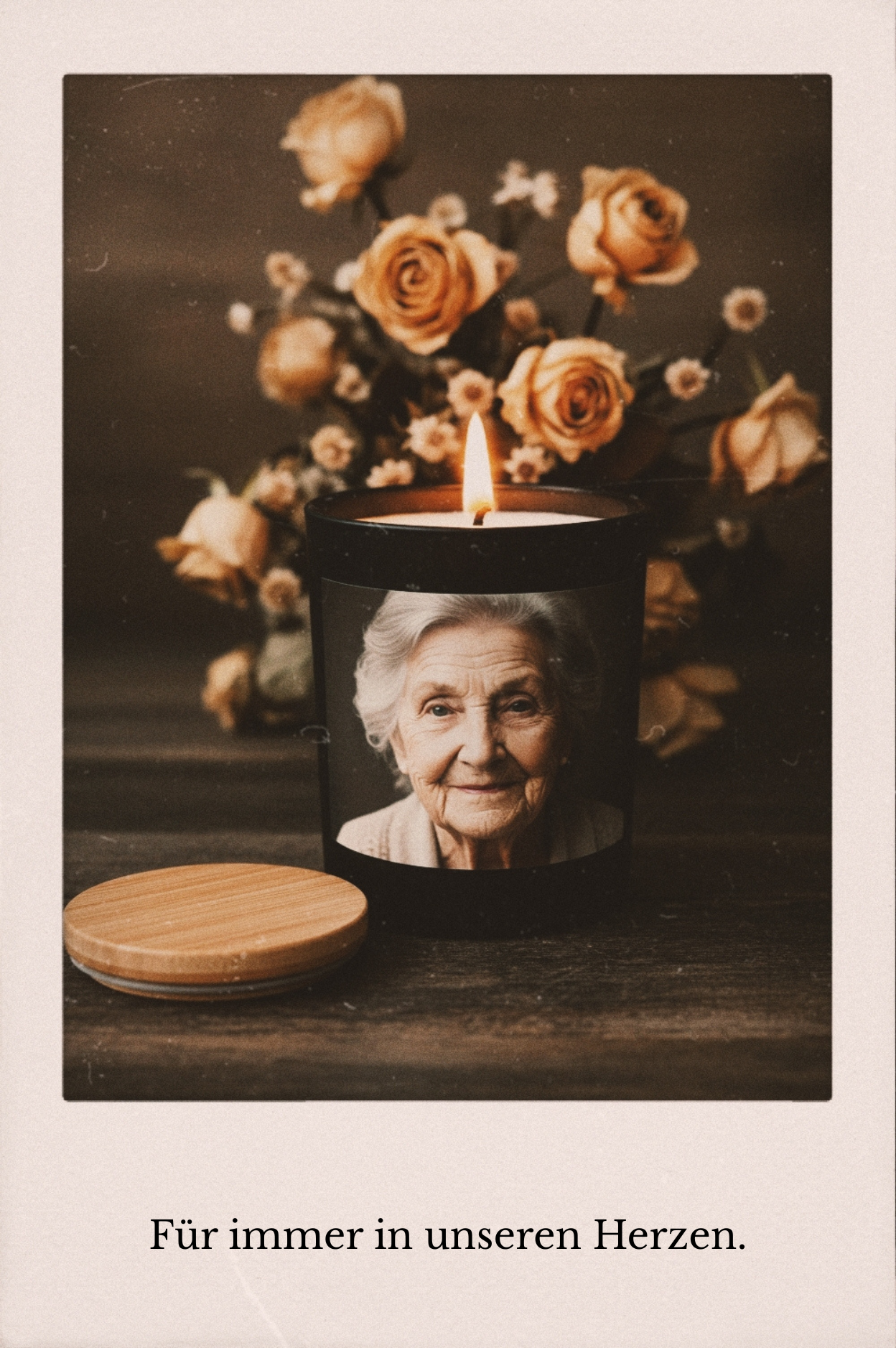 Personalisierte Duftkerze mit Foto ✓ Für Geschenke & als Trauerkerze ✓ Handgemacht Bio Sojawachs ✓ Vegan ✓ Nachhaltig ► Jetzt gestalten!