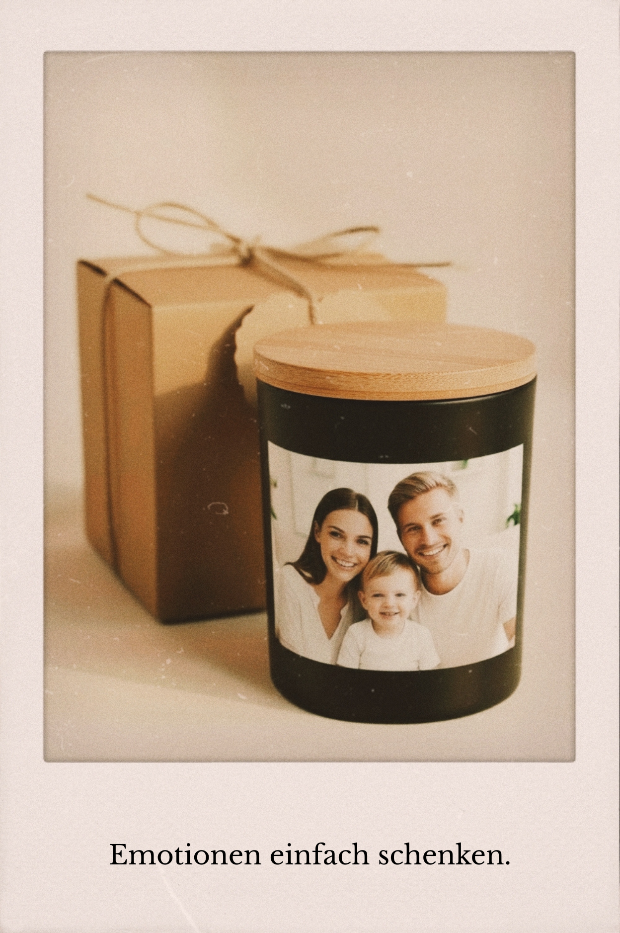 Personalisierte DIY Fotokerze fertig Geschenkbox verpackt Emotionen schenken Geschenkidee
